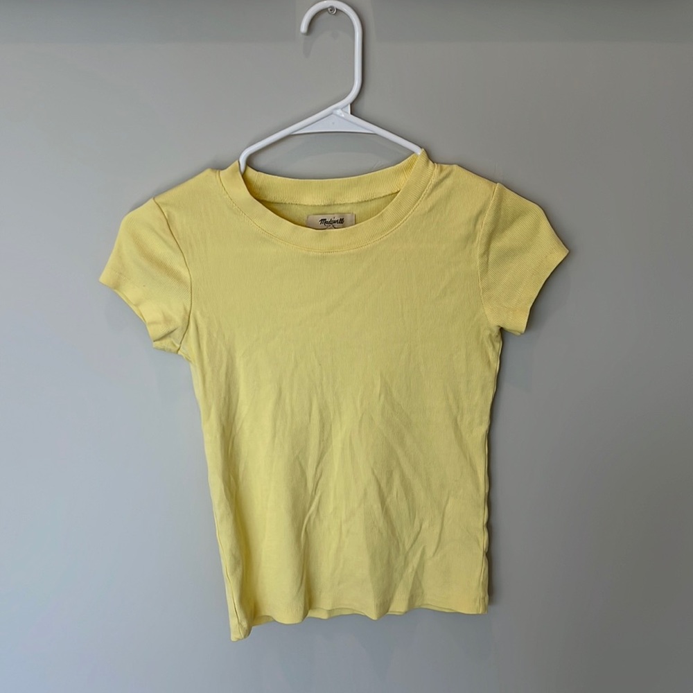 Madewell Ribbed Baby Tee Size XS Yellow